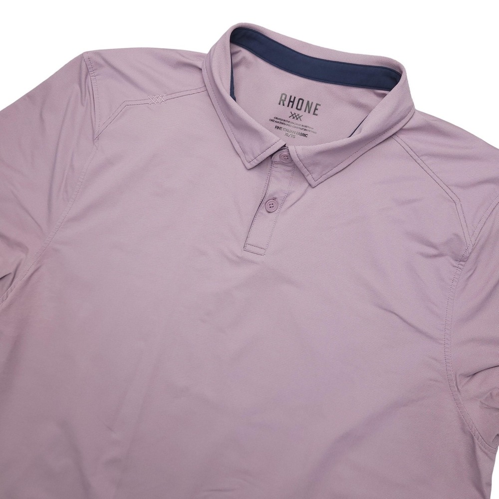 Rhone Polo Shirt Mens XL Purple Solid Golf Performance Lightweight Top‎